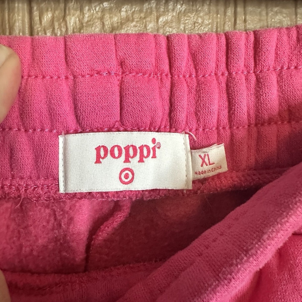 Poppi Forever Icon Serving Flavor Graphic Joggers Smiley Face Pink Sz XL Trendy - Picture 5 of 7